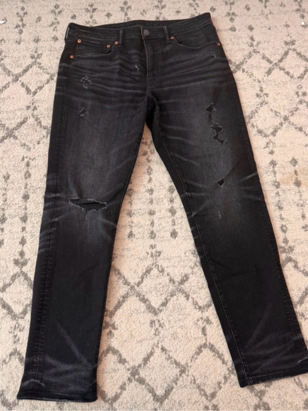 American Eagle Outfitters Black Skinny Distressed Jeans